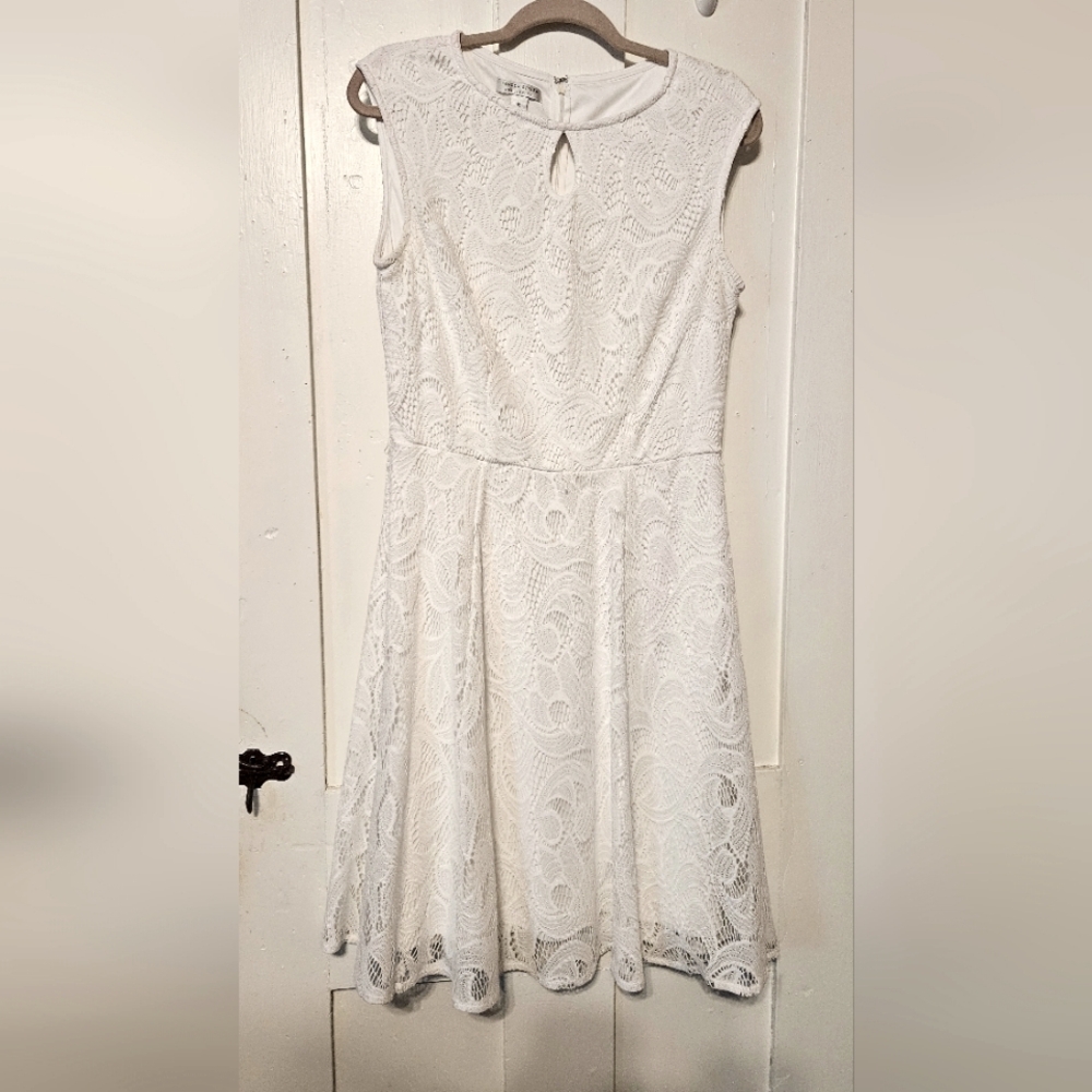 London Style Collection white lace dress size 12